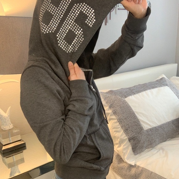 Pink Victoria’s Secret gray jacket- size medium - Picture 3 of 3